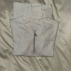 Sofibella tennis wear 3/4 zip short sleeve top